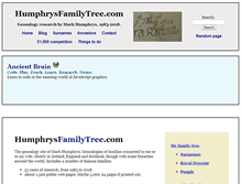 Tablet Screenshot of humphrysfamilytree.com